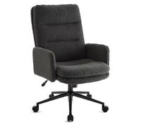 IWMH Chaise de Bureau avec Accoudoirs et roulettes, Fauteuil Pivotant Hauteur Réglable, Chaise Coiffeuse Confortable - Gris