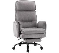 IWMH Chaise de bureau ergonomique, Fauteuil en Tissu avec appui-tête et repose-pieds, canapé réglable en hauteur - Gris