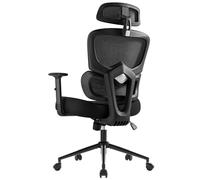 IWMH Chaise de Bureau Fauteuil Bureau Ergonomique Chaise D'ordinateur pour Personnes Lourdes Siege Bureau en Maille Respirante avec Support Lombaire Dynamique Convient à la Maison Bureau 180kg Noir