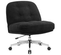 IWMH Chaise de Bureau, Fauteuil de Bureau épaisse Avec Roulettes, Siege Pivotante Réglable en Hauteur sans Accoudoirs - Noir