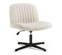 IWMH Chaise de Bureau sans Accoudoirs,Chaise de Coiffeuse Pivotante sans roulettes,Chaise de Bureau avec Coussin en Tissu,Chaise d’Ordinateur à Hauteur Réglable,pour Bureau,Chambre