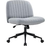 IWMH Chaise de bureau sans accoudoirs, chaise pivotante avec roulettes, réglable en hauteur Chaise de bureau, chaise d'ordinateur avec dossier moyen - velours - gris