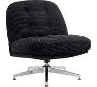 IWMH Chaise de bureau sans roulettes, chaise de bureau rembourrée sans accoudoirs, chaise pivotante avec coussin d'assise élargi et épaissi - noir