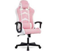 IWMH Chaise de jeu, dossier haut Chaise de bureau, Avec coussin de tête et coussin lombaire