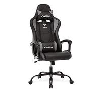 IWMH Chaise Gaming, Ergonomique, Fauteuil Haut Dossier, Chaise de Jeu, Siege Gamer Pivotant Hauteur Réglable, Chaise d'ordinateur avec Accoudoirs, Appui-tête, Soutien Lombaire, 150kg (Gris)