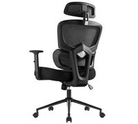 IWMH Fauteuil Bureau Ergonomique Chaise D'ordinateur pour Personnes Lourdes Siege en Maille Respirante avec Support Lombaire Dynamique Convient à la Maison 180kg Noir