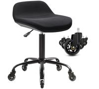 IWMH Tabouret de bureau pivotant à roulettes avec dossier | Chaise de dessin ergonomique réglable en hauteur pour la maison, la cuisine, l'atelier, le salon de beauté, le coiffeur