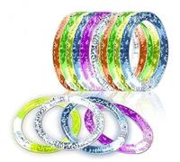 iwobi 12 Pcs Bracelet Clignotant, Bracelets LED Réutilisables Colorés en Acrylique pour Halloween, Noël, Concerts, Mariages, Fêtes, Décoration, Jouet, 6.5 cm