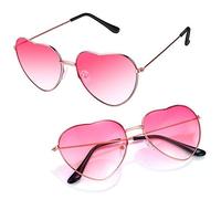 iwobi 2 Pièces Lunettes de Soleil Femme Forme Coeur pour Conduite, Voyage, Pêche, Golf