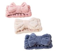 iwobi 3 Pièces Bandeau Cheveux Femme Maquillage, Mignon Nœud Élastique Bande de Cheveux