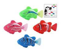 iwobi 4 Pièces Robot Poisson, Jouet de Chat de Poisson de Robot de Natation Artificiels Mobiles Taquinant Chat Jouets