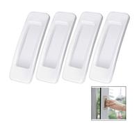 Iwobi 4 X Self-Adhesive Sliding Door Handles, Adhesive Balcony Door Handle, Outdoor Patio Door Handles, Poignee de Meuble Cuisine - White