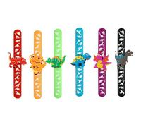iwobi 6 Pièces Bracelets à Claquer,Dinosaure Bracelets et Bagues Jouets Kit Enfants Fête