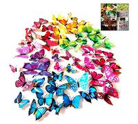 iwobi 72 Pièces 3D Papillons Papiers Décoration pour Décoration de Maison et de Pièce,Stickers Muraux Autocollants pour Chambre Salon