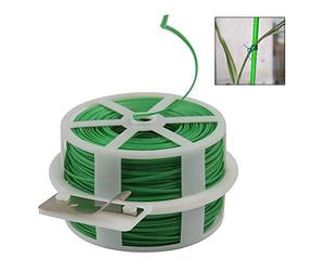 iwobi Fil Jardinage Vert, Attaches de Jardin Fil de Fer Plastifie pour Jardinage, Maison, Bureau