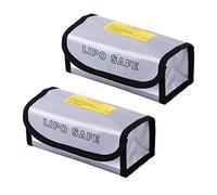 iwobi Lipo Sac Batterie, Batterie Garde Sécuritaire Protection Sac Anti-Déflagrant,185x75x60mm, Gris (Lot de 2)