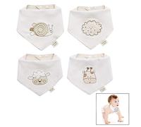 iwobi Lot de 4 Bavoir Bandana Garcon, Bavoir Bandana Fille Naissance Bavoir Bébé Bavettes Garçons Filles