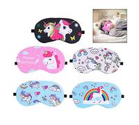 iwobi Lot de 5 Masque de Sommeil, Masque pour Les Yeux Nuit Masque de Nuit pour Les Yeux pour Voyage, Jeu et Sieste