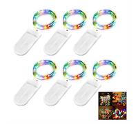 iwobi Lot de 6 Guirlandes Lumineuses à Piles,LED Guirlande en Fil Cuivre Multicolore pour Noël Fêtes Mariages Jardin Terrasse Pelouse Maison Décoration