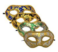 iwobi Masque Vénitien, 4 Pièces Masque de Mascarade pour Fêtes, Danse de Bal, Carnaval