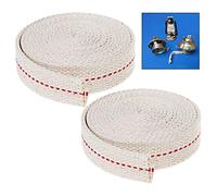 iwobi Mèches pour lampe huile, 2 rouleaux Mèche plate blanche de rechange pour brûleur