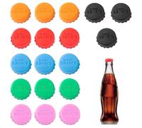 iwontalersy 18 Pcs Bouchons de Bouteille Silicone de Couleur,Bouchon de Bouteille de Bière Réutilisable,pour Bouteilles de Vin,De Bière,De Champagne (6 Couleurs)