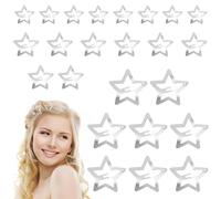 iwontalersy 24 Pièces Pinces à Cheveux en Forme D'Étoile,Pince à Cheveux Étoile en Métal Argenté Y2K,3 Tailles,Convient aux Femmes,Filles et Enfants(argent)