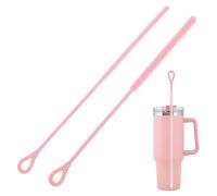 iwontalersy 2pcs Goupillon Paille Silicone, 25cm Brosses de Nettoyage de Paille,Convient aux Tubes à Essai,Théières,Bouilloires,Goupillons-Rose