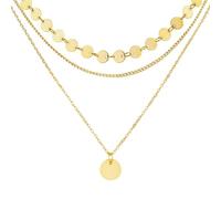 iwontalersy 3 Pièces Colliers Or pour Femme,Collier Multicouche Pendentif,Bijoux Tendance Empilés pour Femmes,Femme Réglables Bijoux
