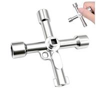 iwontalersy Clé Triangle Multifonction 4 Voies,Clé à Interrupteur Croisé Universel,pour Boîtes Électriques,Gaz,Eau,Compteurs Électriques et Armoires