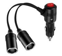 iwontalersy Double Prise Allume-Cigare avec Interrupteur,Distributeur Allume-Cigare,Adaptateur 12V/24V Prise Allume-Cigare,pour Voiture,Moto