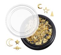 IWOWHERO 1 boîte Éclats de Paillettes Ongles Alliage Étoile Lune Doré Décoration Nail Art DIY Accessoires Ongles Bricolage Manucure