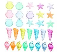 IWOWHERO 1 Ensemble décoration de coquillage bricolage toys bouda decoration interieure aquatique vie matériaux acryliques faits à la main perles de coquille acrylique Colorful