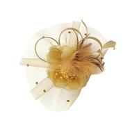 IWOWHERO 1 Pc bandeau en Bandeau en fil bandeau en maille bandeau fleur femme couvre-chef coiffe plume Bandeau de concert en coiffures de mariée casque de fil la plume Golden