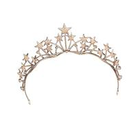 IWOWHERO 1 Pièce Couronne de Mariage Bandeau Élégant Étoile Accessoire de Mariage Noir