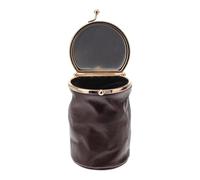 IWOWHERO 1 Pièce Trousse à Rouge à Lèvres en Cuir avec Miroir Intégré, Mini Pochette à Maquillage Rétro et Portable pour Retouches Rapides en Extérieur ou Lors des Achats
