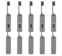 IWOWHERO 10 pièces Brosse à Dents de Voyage Portable Gris avec Poils Souples pour Sensibles Étui Compact Anti-poussière pour Camping Affaires et Vacances