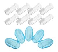 IWOWHERO 10 Pièces Brosse à Dents pour Doigts Silicone Souple avec Boîtes de Rangement Nettoyage Doux des Gencives et Langue pour Bébés et Nourrissons Contrôle Précis pour Soin Buccal