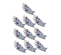 IWOWHERO 10 pièces Charm Boucle Oreille Pendentif Carpe Alliage DIY Bijoux Accessoires Bleu Cadeau Pêcheur