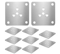 IWOWHERO 10 Pièces Lot de 10 Plaques de Fixation Métalliques 6 X 6 Cm, Épaisseur 2 Mm, 4 Trous Intérieurs, Supports de Pieds de Meubles pour Canapé, Table et Lit, Accessoire de Réparation