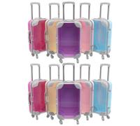 IWOWHERO 10 Pièces Mini Valise Cadeau Transparente Boîte Rangement Bonbons Petits Sachets Cadeaux Coffret Voyageur Décoratif pour Fête et Mariage