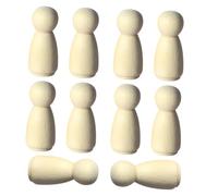 IWOWHERO 10 pièces Poupées Chevilles à Peindre Mini Marionnettes DIY pour Garçon Fille Surface Lisse pour Loisirs Créatifs et Décoration