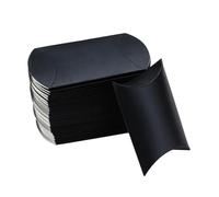 IWOWHERO 100 Boîtes à Bonbons en Papier Kraft Format Oreiller avec Cordelette Noire, Boîte Présent Kraft 100 Pcs, Emballage pour Fêtes, Anniversaires et Mariage, Sachet de Bonbons