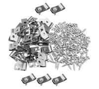 IWOWHERO 100 Ensembles Lot Clips de Fixation Aluminium pour Grillage Rigide Pinces Résistantes avec Vis pour Installation Rapide de Clôtures Fil Métallique Compatibles Cages et Panneaux
