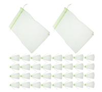 IWOWHERO 100 Paquet de Protection pour Fruits en Filet Organza Vert avec Cordon de Serrage 10 X 12 CM Paquet Anti-Insectes Réutilisables pour Verger Vigne et Culture Maraîchère