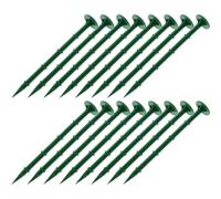 IWOWHERO 100 pièces Piquets de Jardin Plastique Agrafes Fixation Toile Paillage Vert Piquets Multi-Usage pour Gazon Synthétique Serre et Camping Légers et Compacts