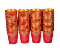 IWOWHERO 100 Pièces Small Thickened Wedding Paper Cups With Foil For Tea Ceremonies Chinese Style Disposable Beverage Mugs For Party Decoration
