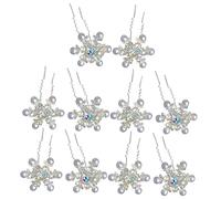 IWOWHERO 10pièces Épingles à Cheveux De Mariage Forme De u Avec Perles Et Motif De Lot De Accessoires De Cheveux