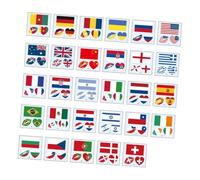 IWOWHERO 116 pièces Autocollants Drapeaux Monde Temporaires Autocollants Visage Étanches et Patriotiques pour Sports Fêtes et Voyages Décalcomanies Faciles à Appliquer Résidu