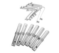 IWOWHERO 12 Pièces Baguette de Liaison pour Échafaudage en Acier Argenté avec Collerette et Goupilles à Ressort, Résistance à L'abrasion et Ajustement Précis pour Environnements de